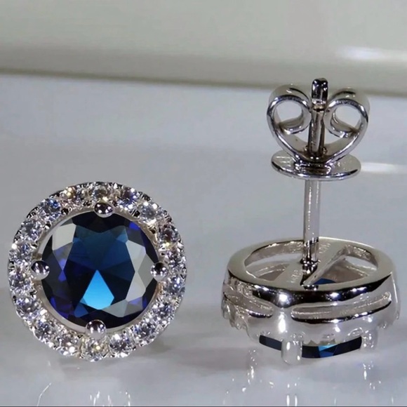 Jewelry - Sold Out “Diana” Blue Sapphire Stud Earrings